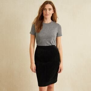 Vintage Jennifer Moore Suede Leather Pencil Skirt 6